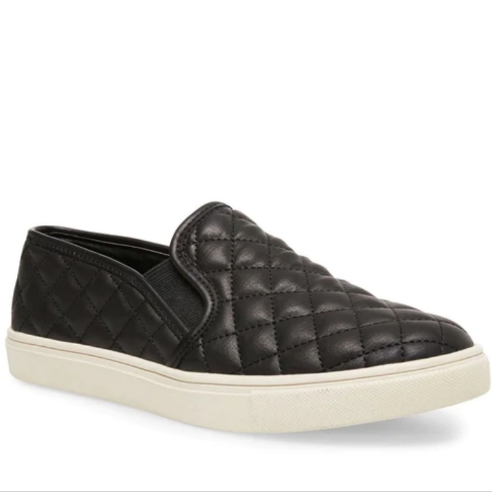 Steve Madden Women's Ecentrcq  Quilted Black  Slip On Sneakers